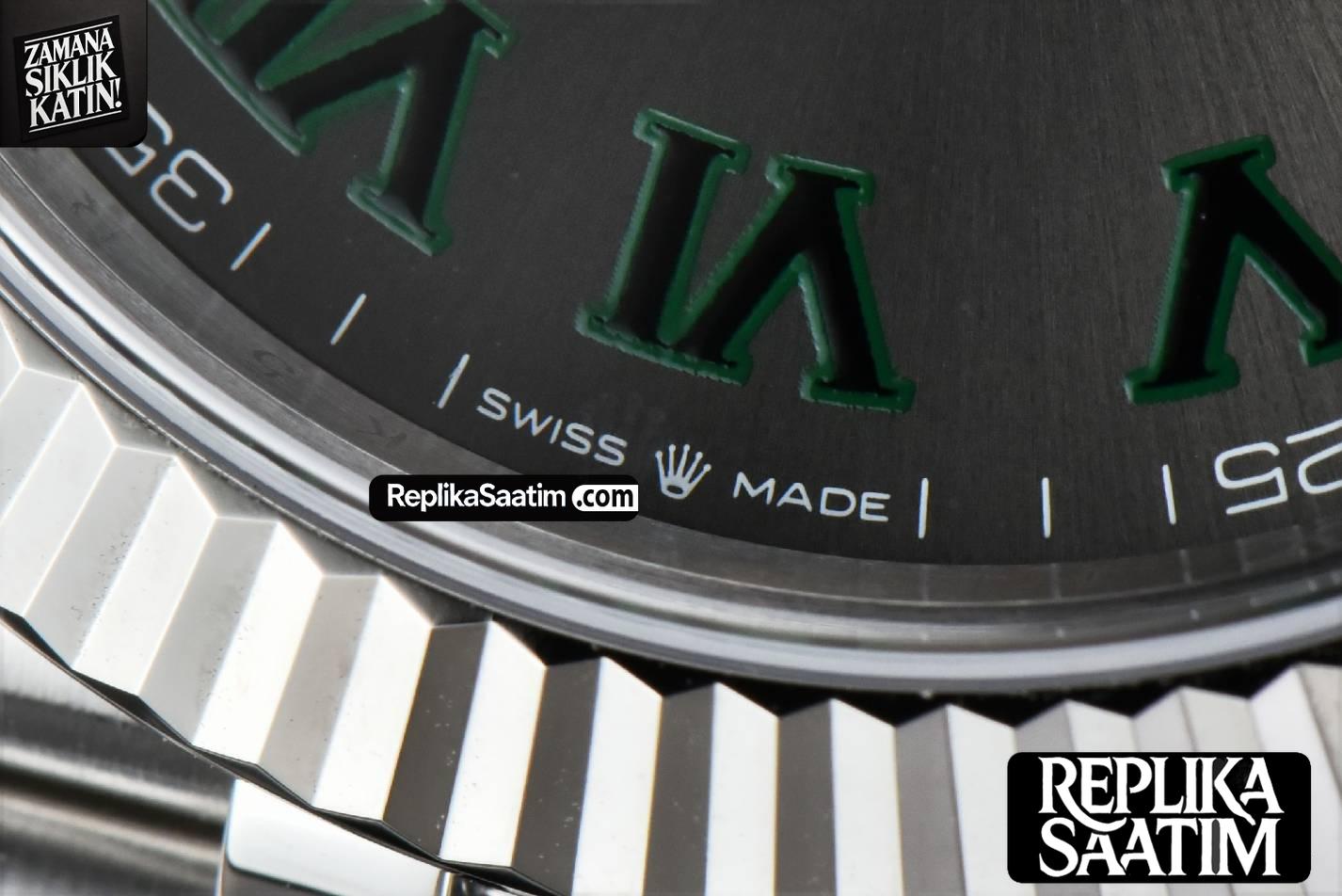 DateJust 41MM 126334 Clean CF Wimbledon Gray Dial Green Marker Jubilee Bracelet VR3235 -07