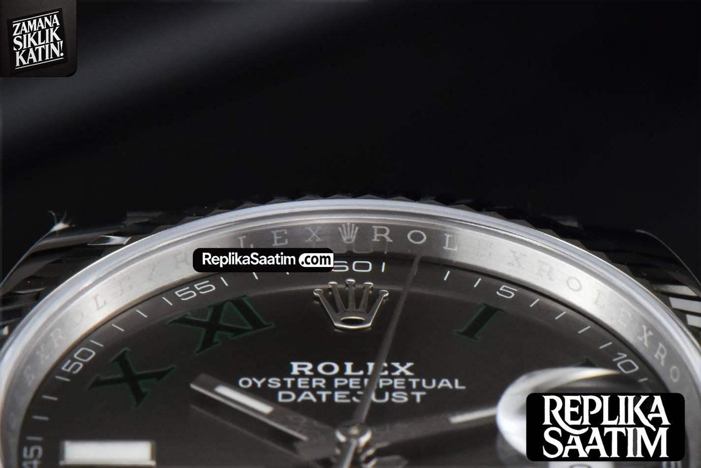 DateJust 41MM 126334 Clean CF Wimbledon Gray Dial Green Marker Jubilee Bracelet VR3235 -13