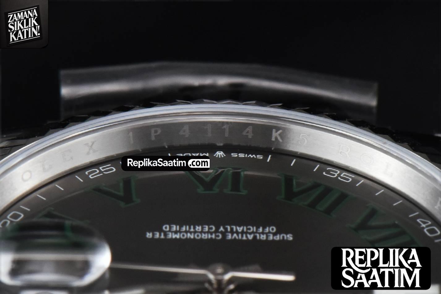 DateJust 41MM 126334 Clean CF Wimbledon Gray Dial Green Marker Jubilee Bracelet VR3235 -14