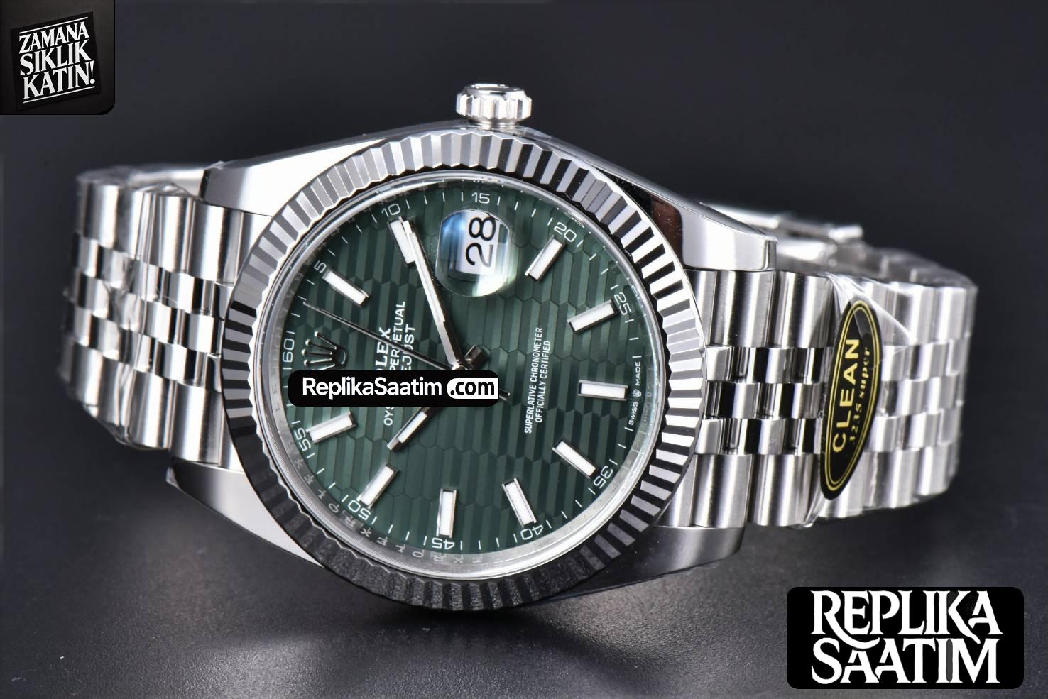 DateJust 41MM 126334 Clean Factory CF Green Motif Dial Jubilee Bracelet VR3235 -15