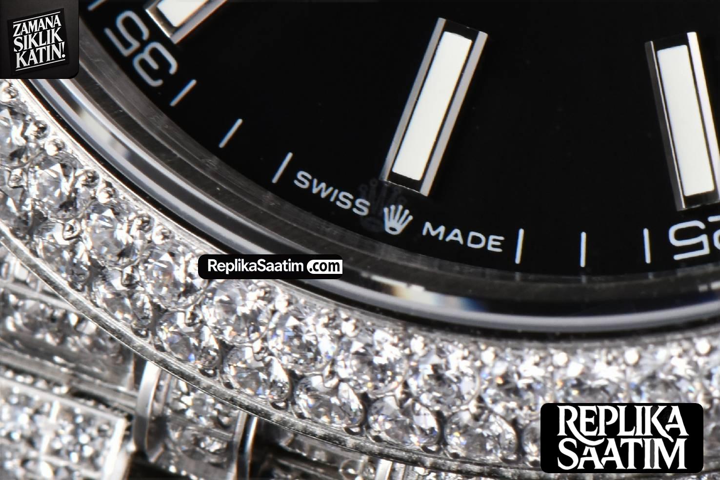 Datejust 41MM Full Diamond GMF Black Dial Jubilee Bracelet A2824 -07