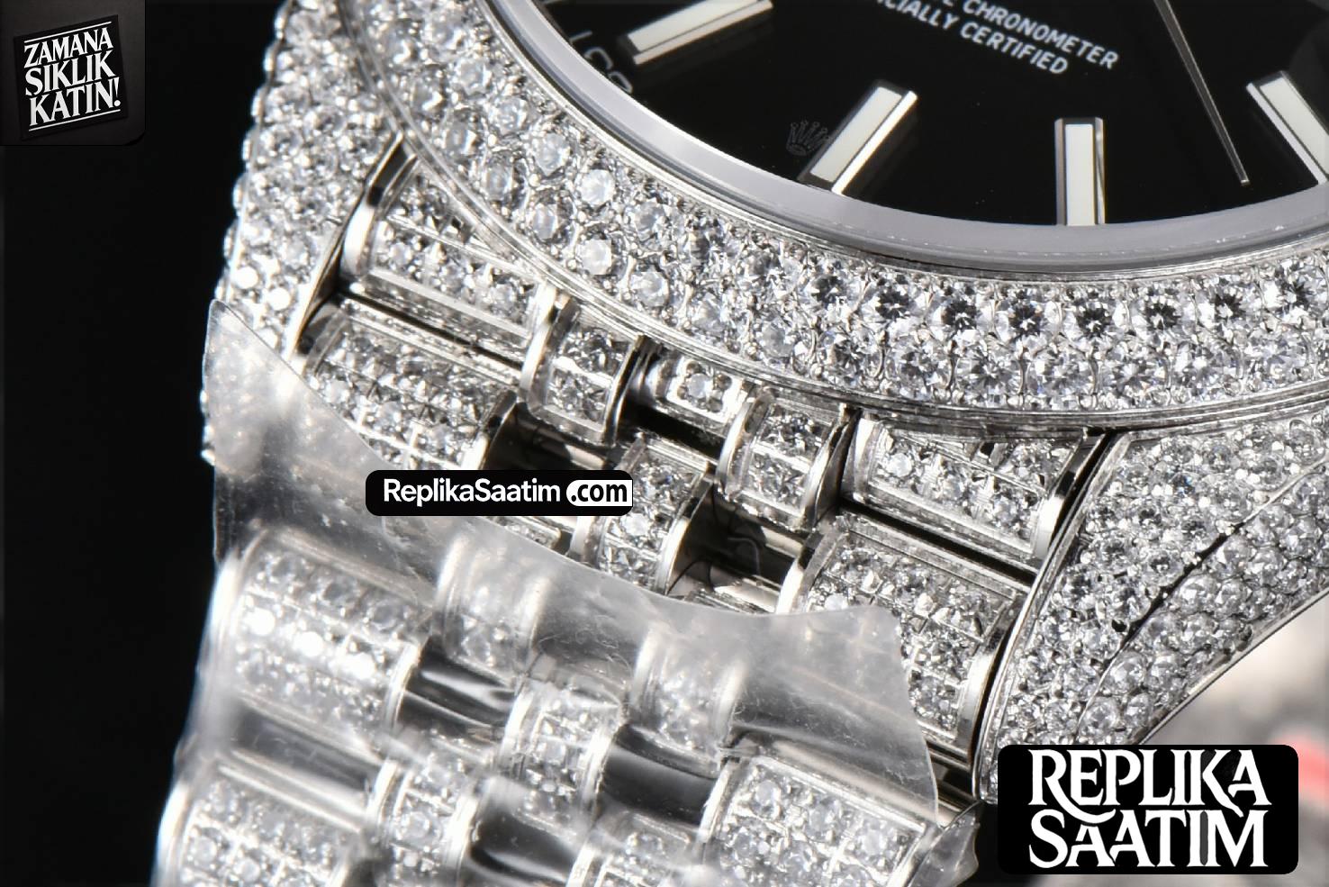 Datejust 41MM Full Diamond GMF Black Dial Jubilee Bracelet A2824 -09