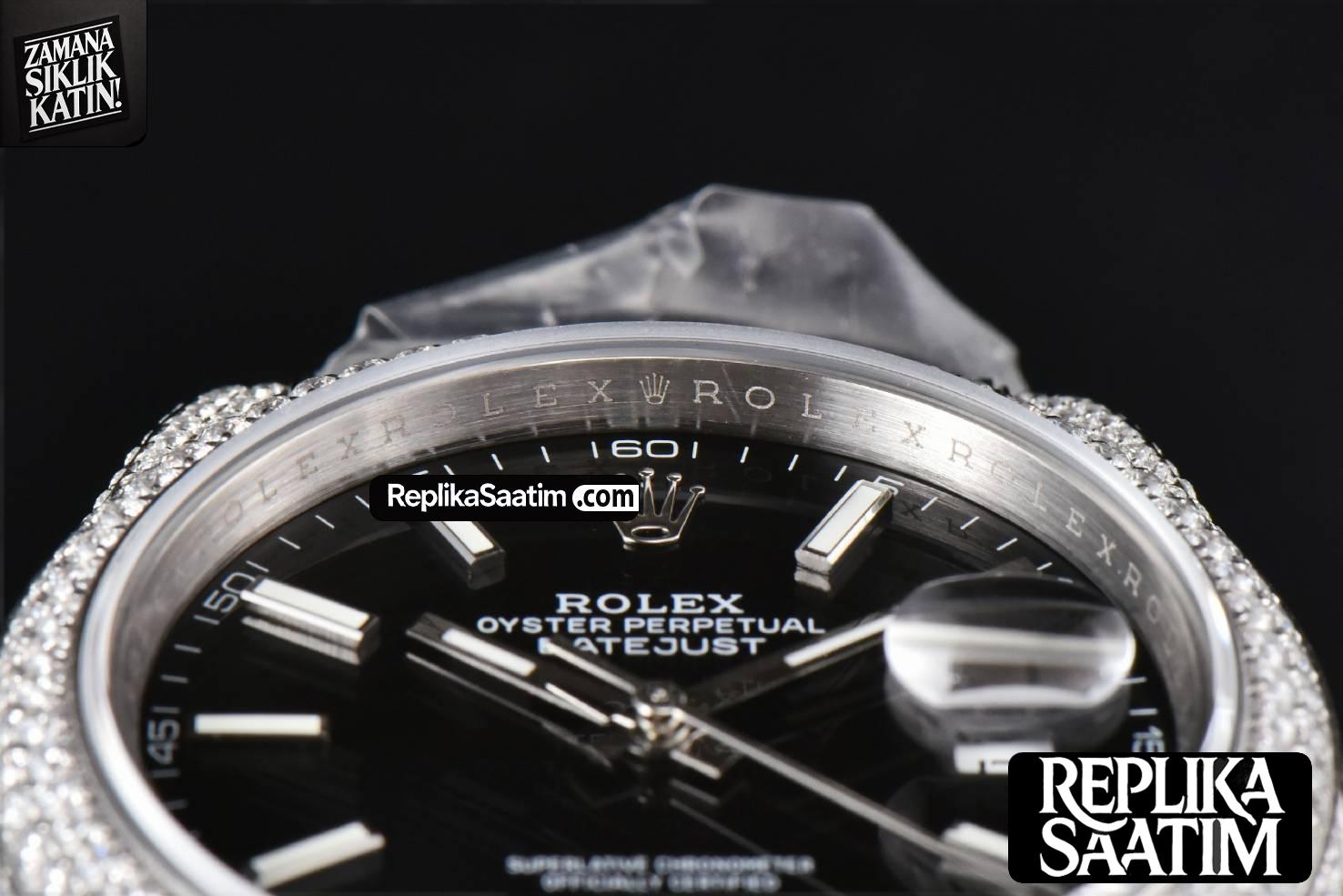 Datejust 41MM Full Diamond GMF Black Dial Jubilee Bracelet A2824 -12