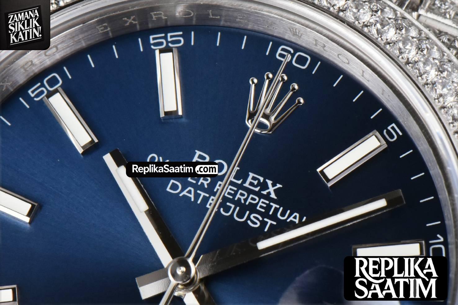 Datejust 41MM Full Diamond GMF Blue Dial Jubilee Bracelet A2824 -04