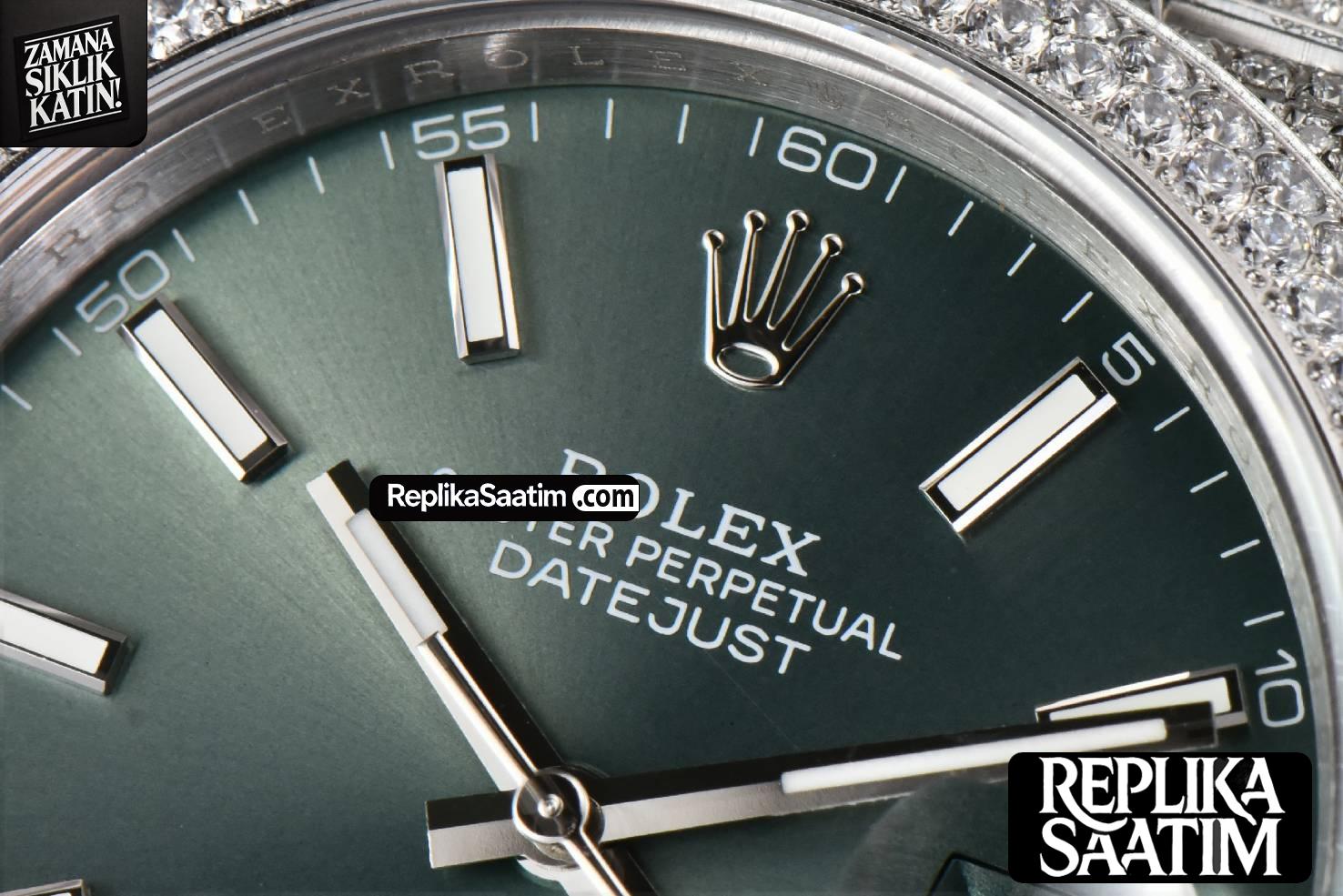Datejust 41MM Full Diamond GMF Green Dial Jubilee Bracelet A2824 -04