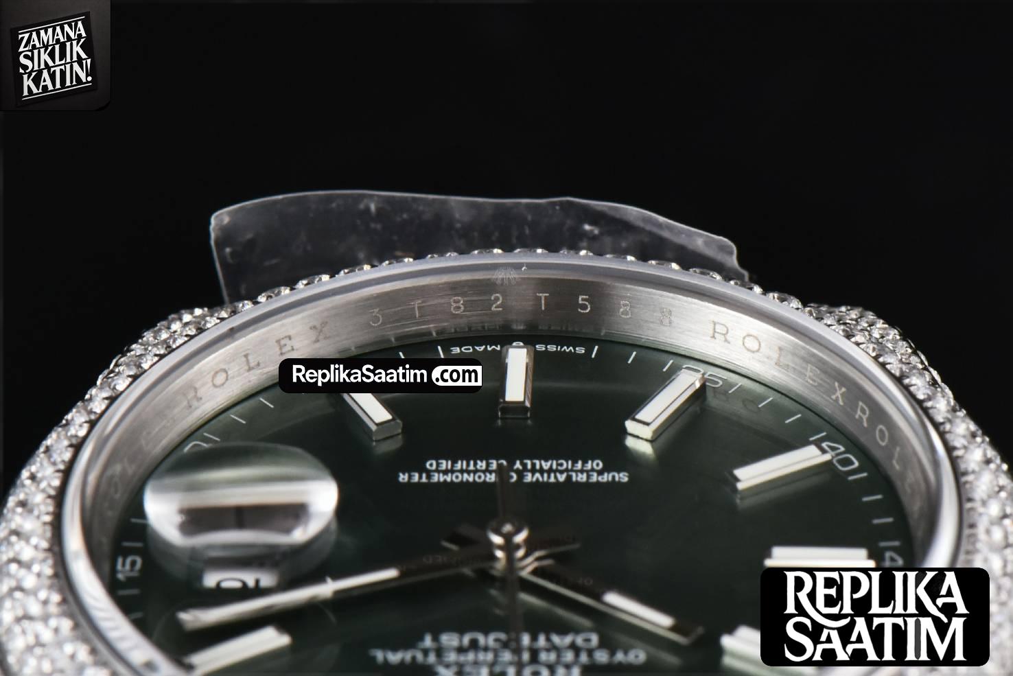 Datejust 41MM Full Diamond GMF Green Dial Jubilee Bracelet A2824 -13