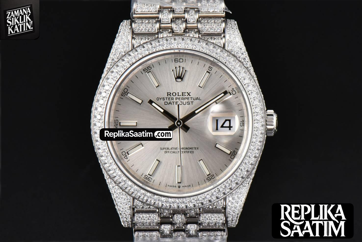Datejust 41MM Full Diamond GMF Silver Dial Jubilee Bracelet A2824 -01