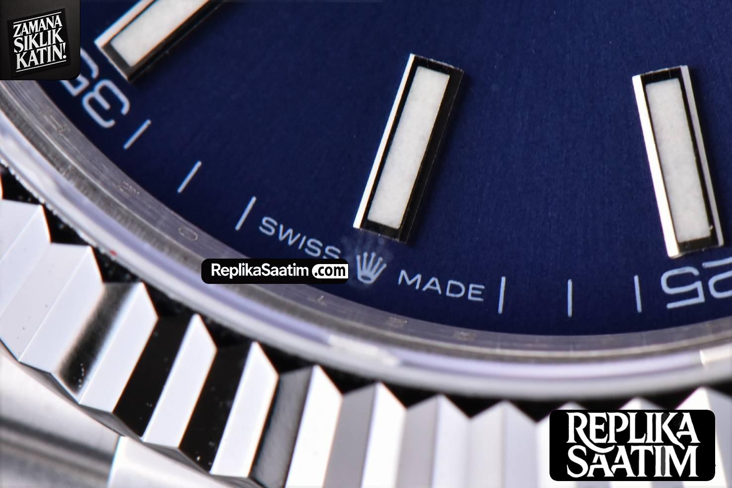 Datejust 41mm SS GMF Blue Dial Lume Marker Fluted Bezel Jubille Bracelet VR3235 -07