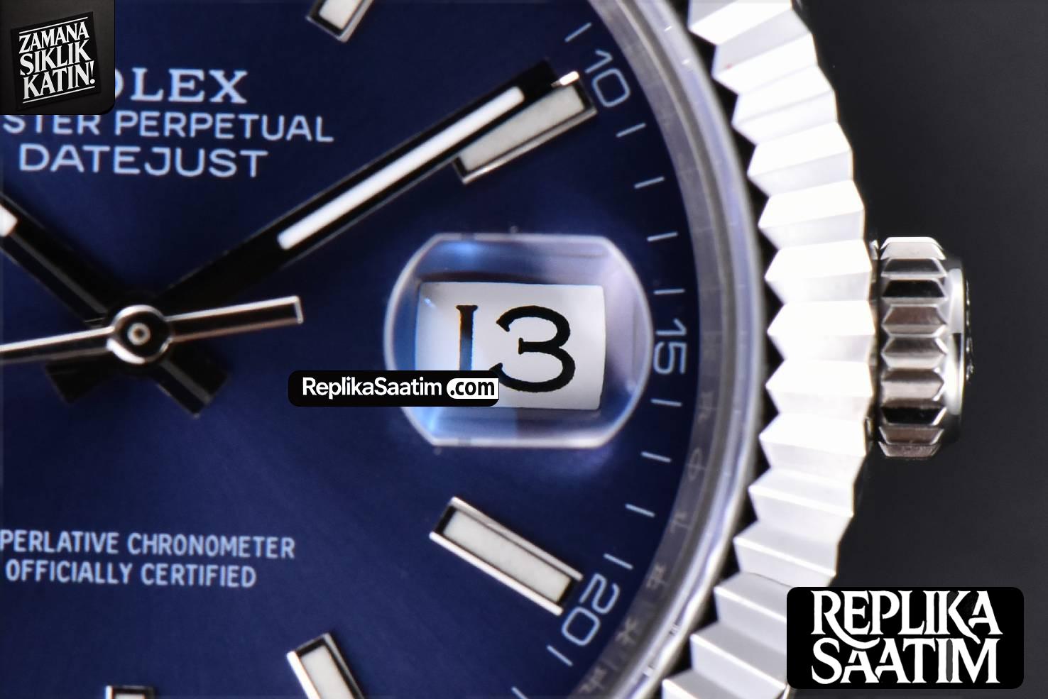 Datejust 41mm SS GMF Blue Dial Lume Marker Fluted Bezel Jubille Bracelet VR3235 -09