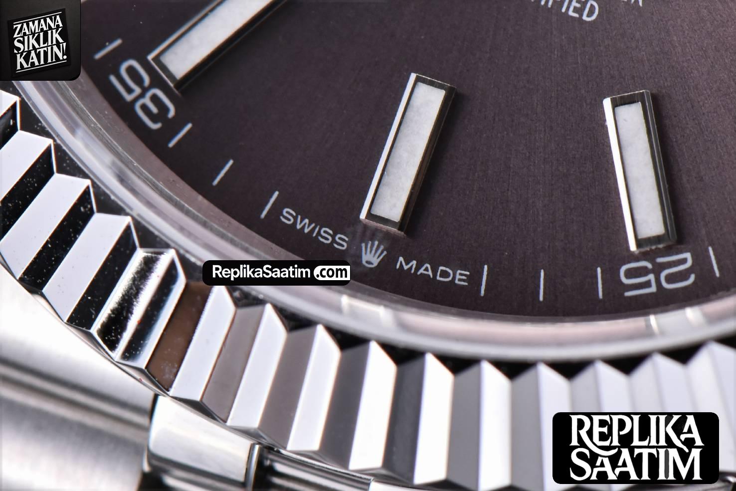 Datejust 41mm SS GMF Gray Dial Lume Marker Fluted Bezel Jubille Bracelet VR3235 -08