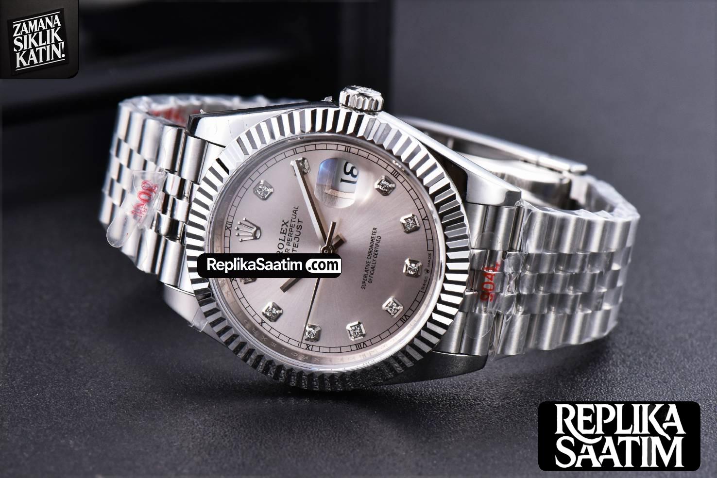 Datejust 41mm SS GMF Silver Dial Diamond Marker Fluted Bezel Jubille Bracelet VR3235 -15