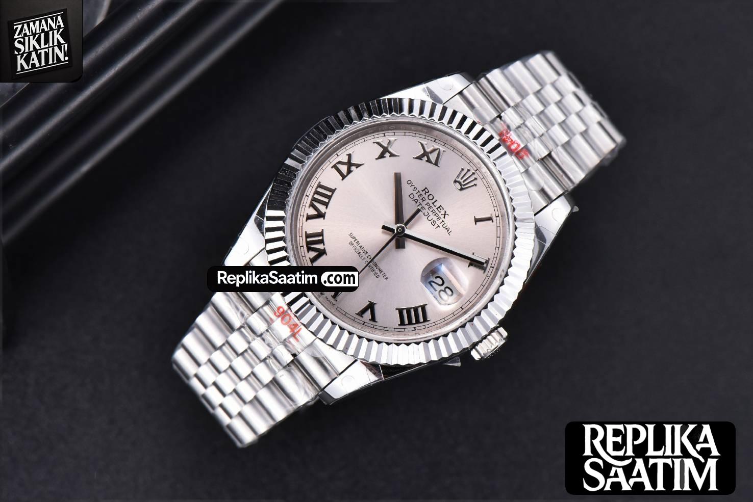 Datejust 41mm SS GMF Silver Dial Roma Marker Fluted Bezel Jubille Bracelet VR3235 -01
