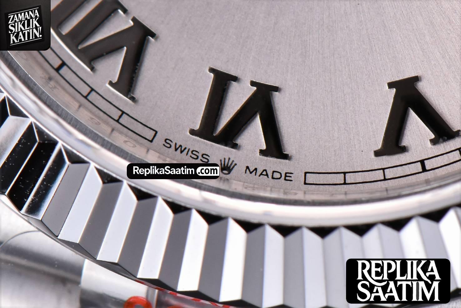 Datejust 41mm SS GMF Silver Dial Roma Marker Fluted Bezel Jubille Bracelet VR3235 -06