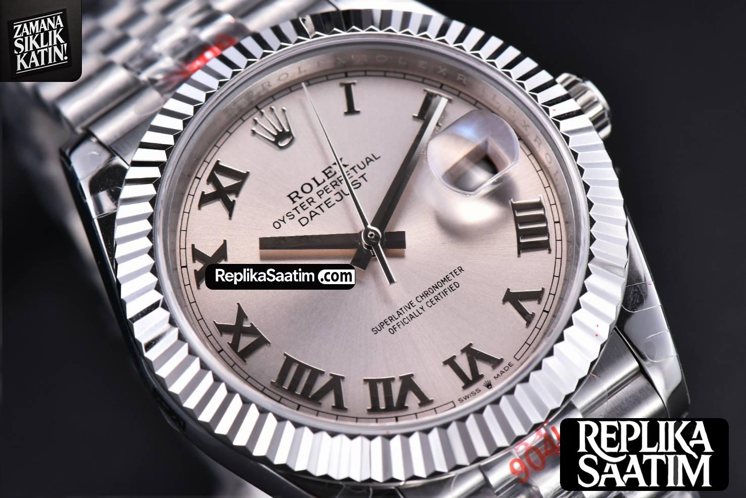 Datejust 41mm SS GMF Silver Dial Roma Marker Fluted Bezel Jubille Bracelet VR3235 -08