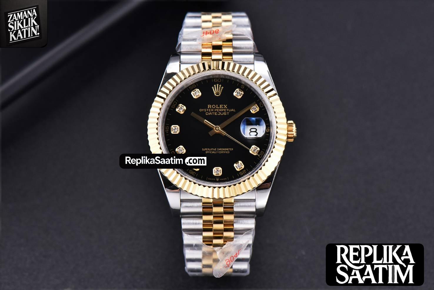 Datejust 41mm YG/SS GMF Black Dial diamond Marker Fluted Bezel Jubille Bracelet VR3235 -02