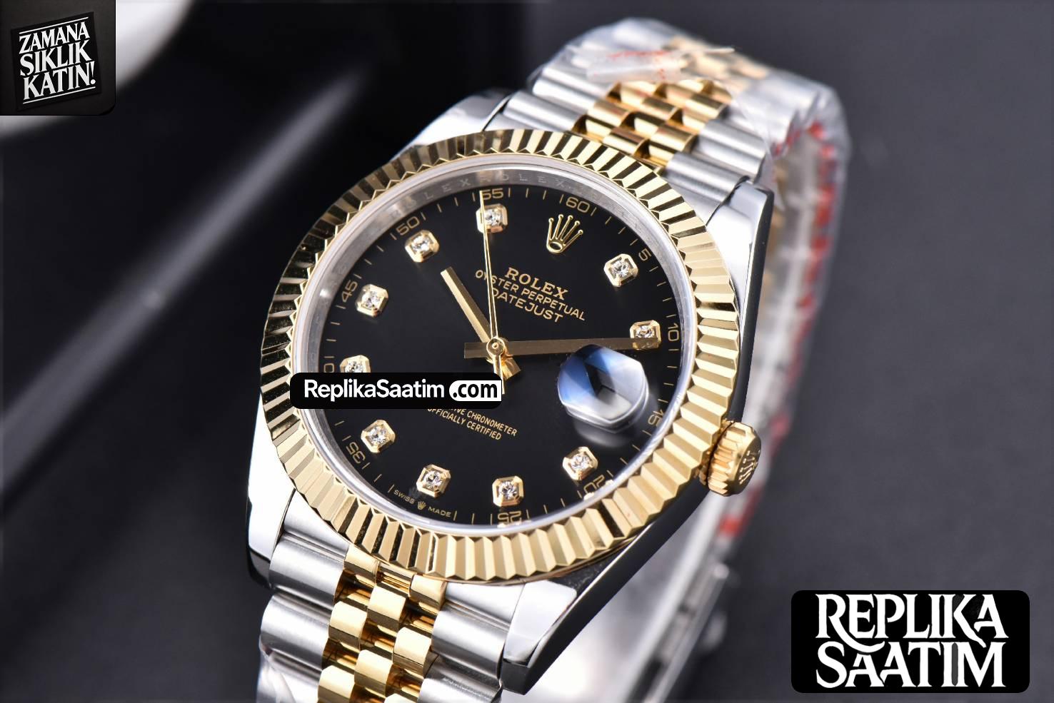 Datejust 41mm YG/SS GMF Black Dial diamond Marker Fluted Bezel Jubille Bracelet VR3235 -04