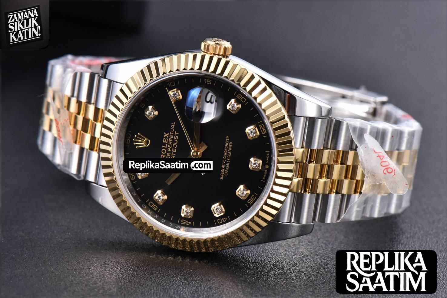 Datejust 41mm YG/SS GMF Black Dial diamond Marker Fluted Bezel Jubille Bracelet VR3235 -15