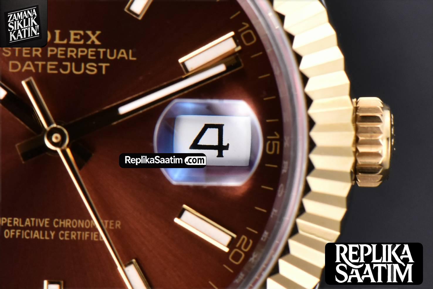 Datejust 41mm YG/SS GMF Brown Dial Stick Marker Fluted Bezel Jubille Bracelet VR3235 -08