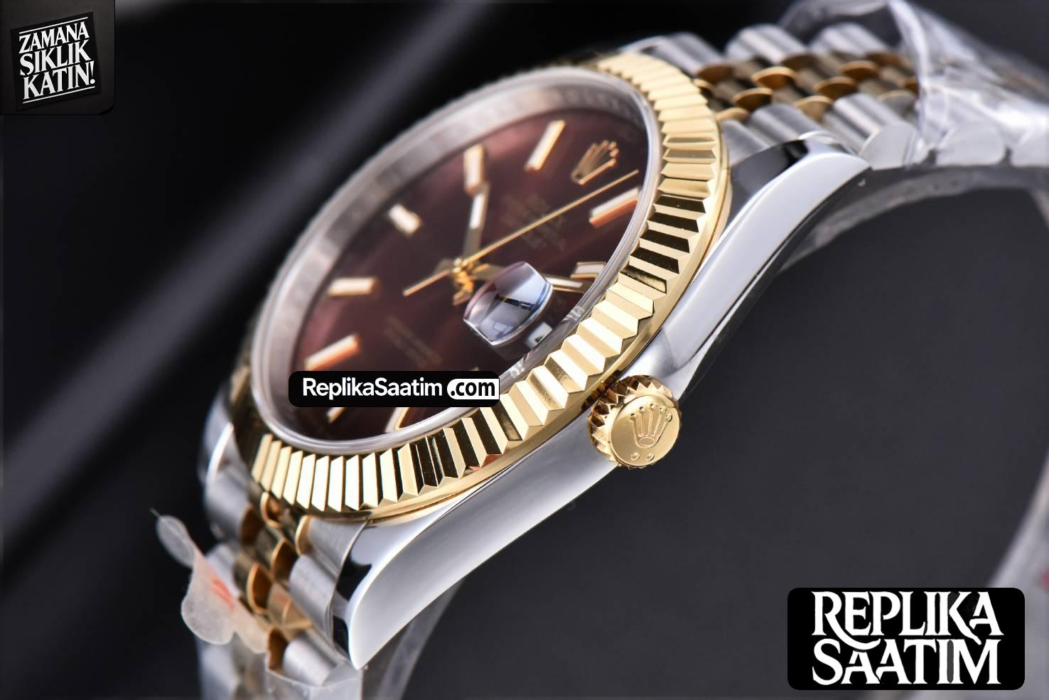 Datejust 41mm YG/SS GMF Brown Dial Stick Marker Fluted Bezel Jubille Bracelet VR3235 -10