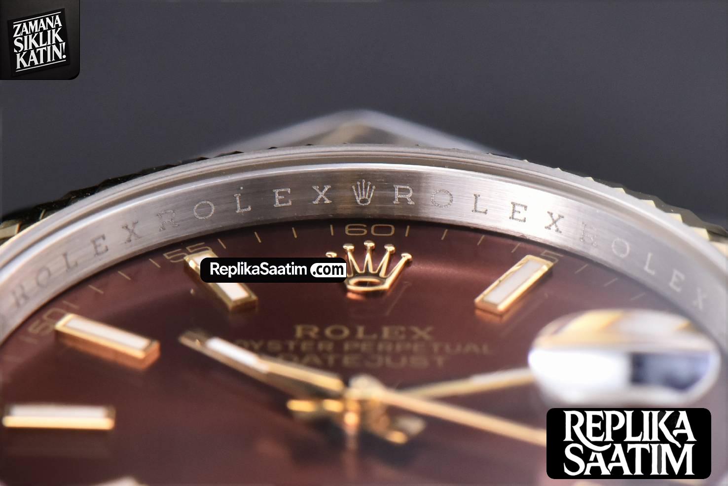 Datejust 41mm YG/SS GMF Brown Dial Stick Marker Fluted Bezel Jubille Bracelet VR3235 -11