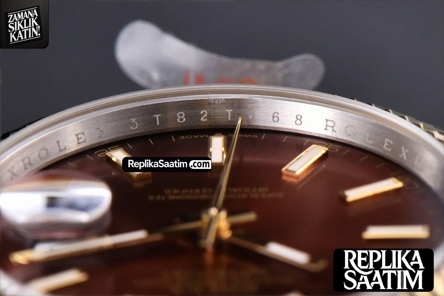 Datejust 41mm YG/SS GMF Brown Dial Stick Marker Fluted Bezel Jubille Bracelet VR3235 -12