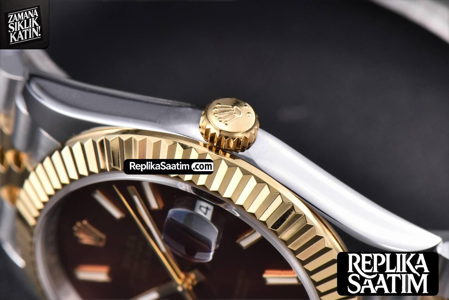 Datejust 41mm YG/SS GMF Brown Dial Stick Marker Fluted Bezel Jubille Bracelet VR3235 -14