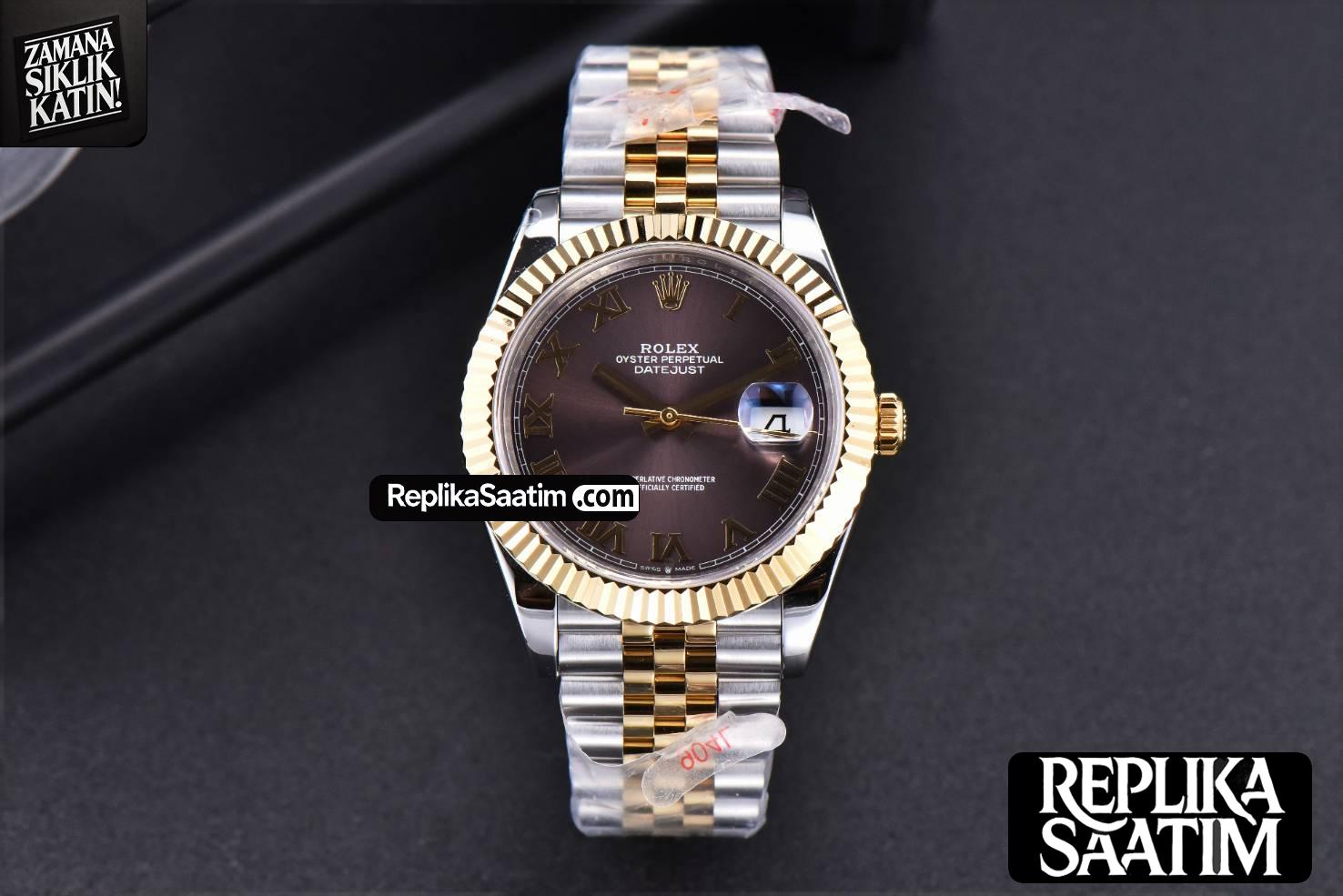 Datejust 41mm YG/SS GMF Gray Dial Roma Marker Fluted Bezel Jubille Bracelet VR3235 -02