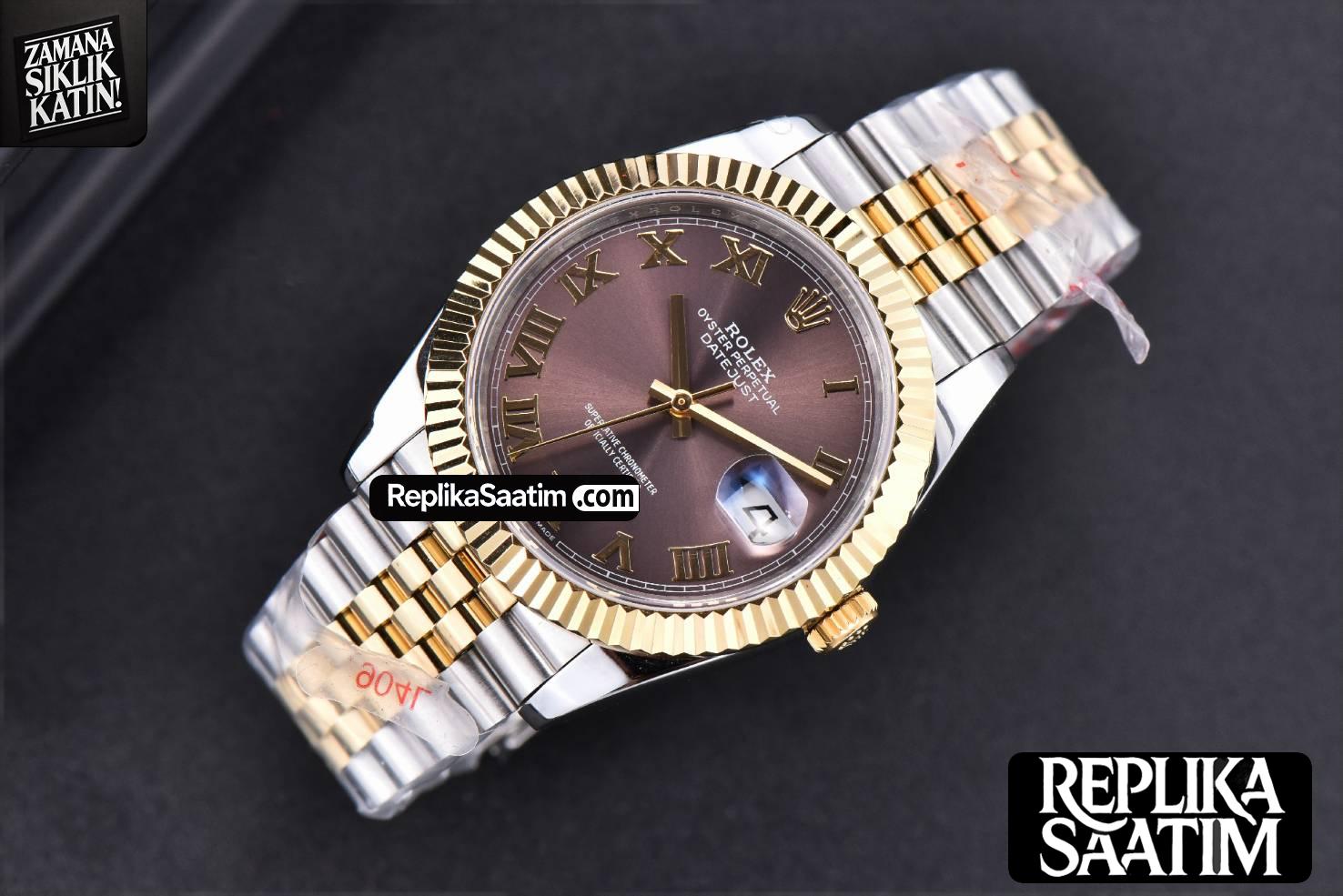 Datejust 41mm YG/SS GMF Gray Dial Roma Marker Fluted Bezel Jubille Bracelet VR3235 -03
