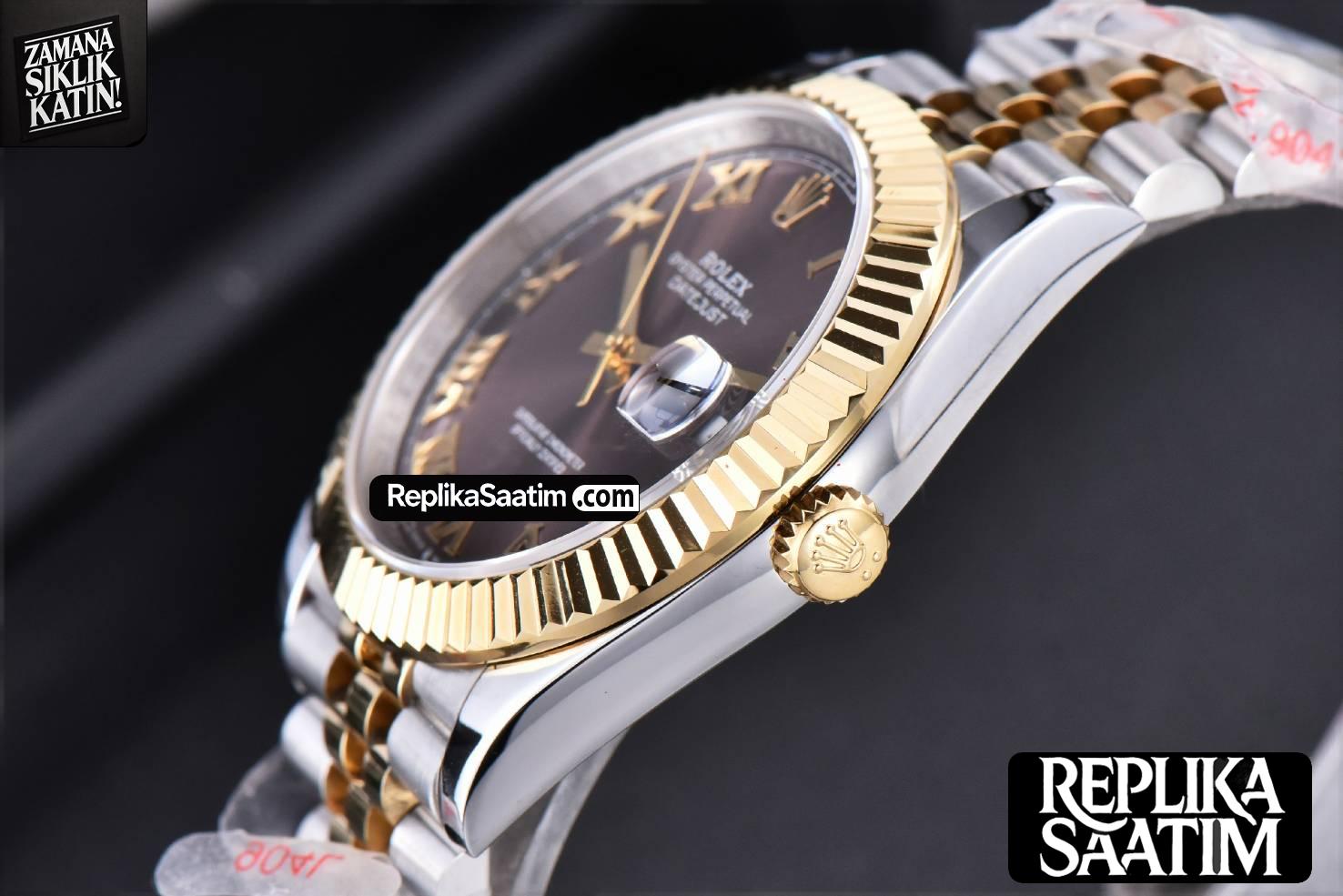 Datejust 41mm YG/SS GMF Gray Dial Roma Marker Fluted Bezel Jubille Bracelet VR3235 -10