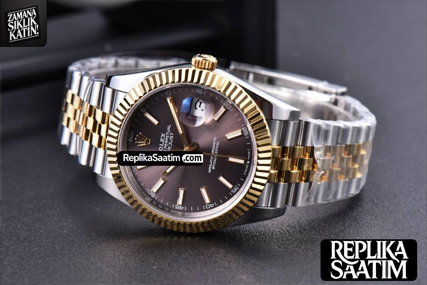 Datejust 41mm YG/SS GMF Gray Dial Stick Marker Fluted Bezel Jubille Bracelet VR3235 -15