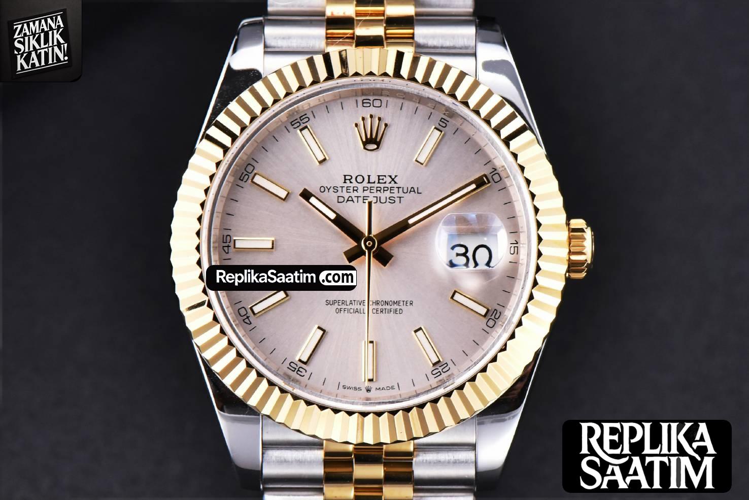 Datejust 41mm YG/SS GMF Silver Dial Stick Marker Fluted Bezel Jubille Bracelet VR3235 -01
