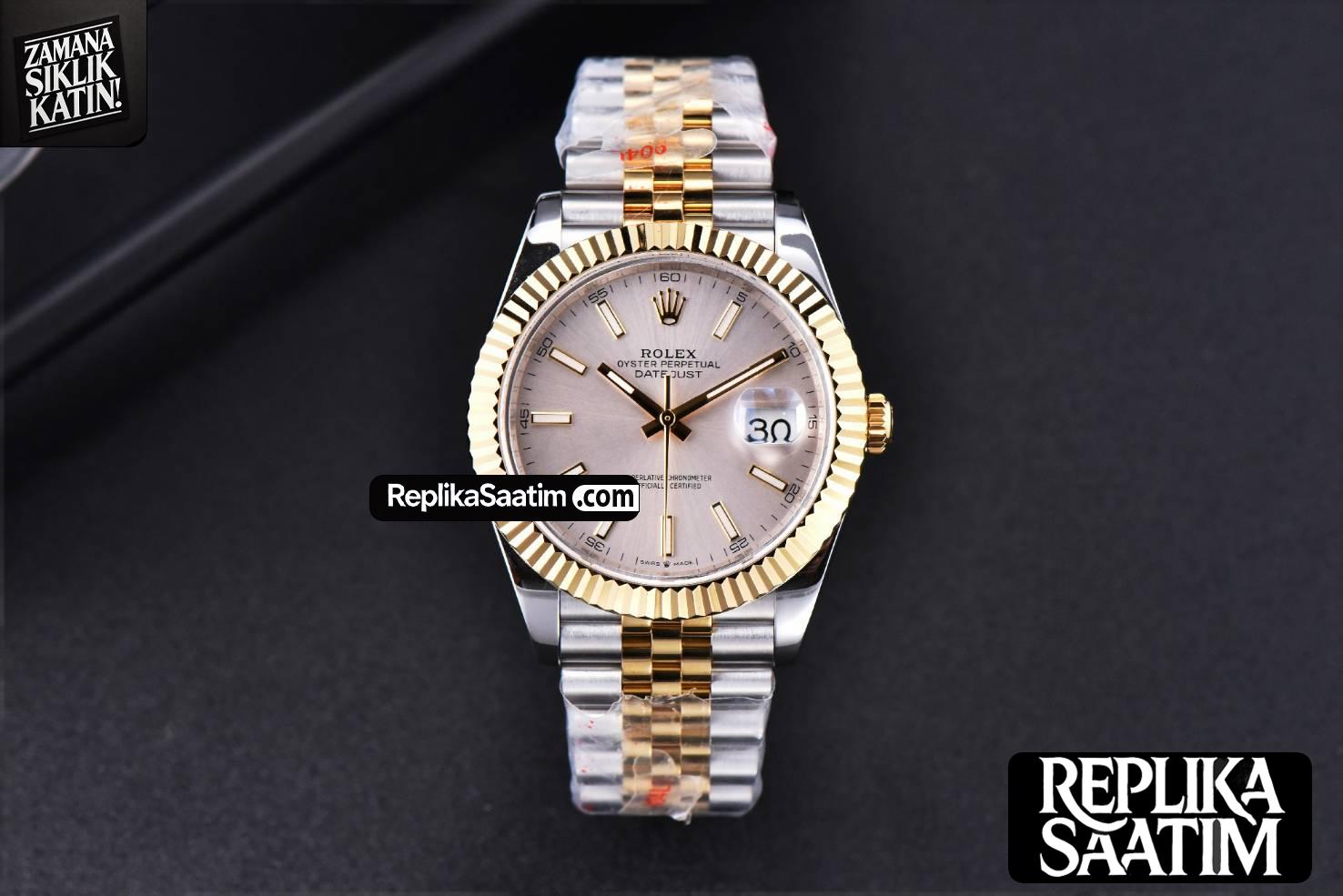 Datejust 41mm YG/SS GMF Silver Dial Stick Marker Fluted Bezel Jubille Bracelet VR3235 -02