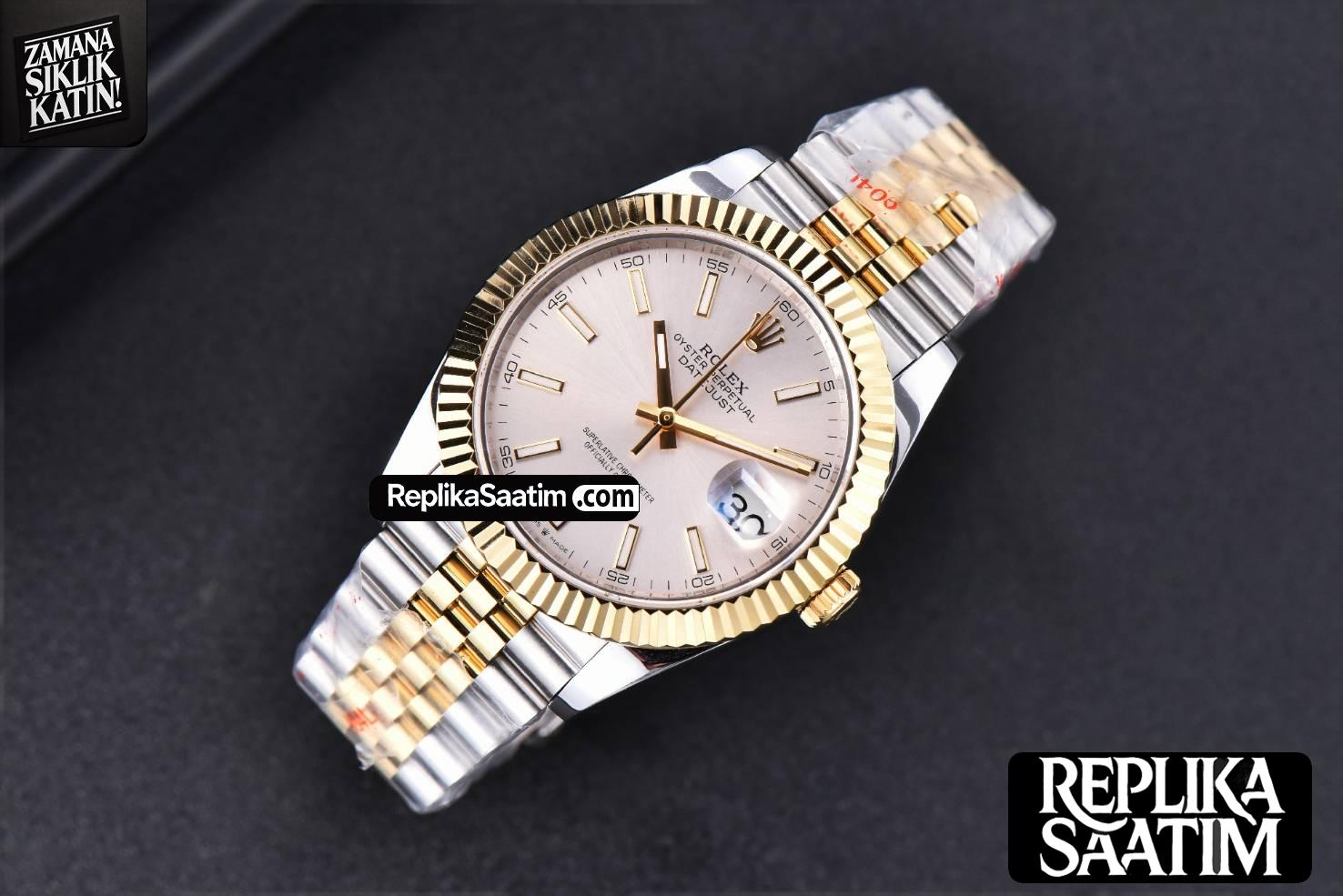 Datejust 41mm YG/SS GMF Silver Dial Stick Marker Fluted Bezel Jubille Bracelet VR3235 -03
