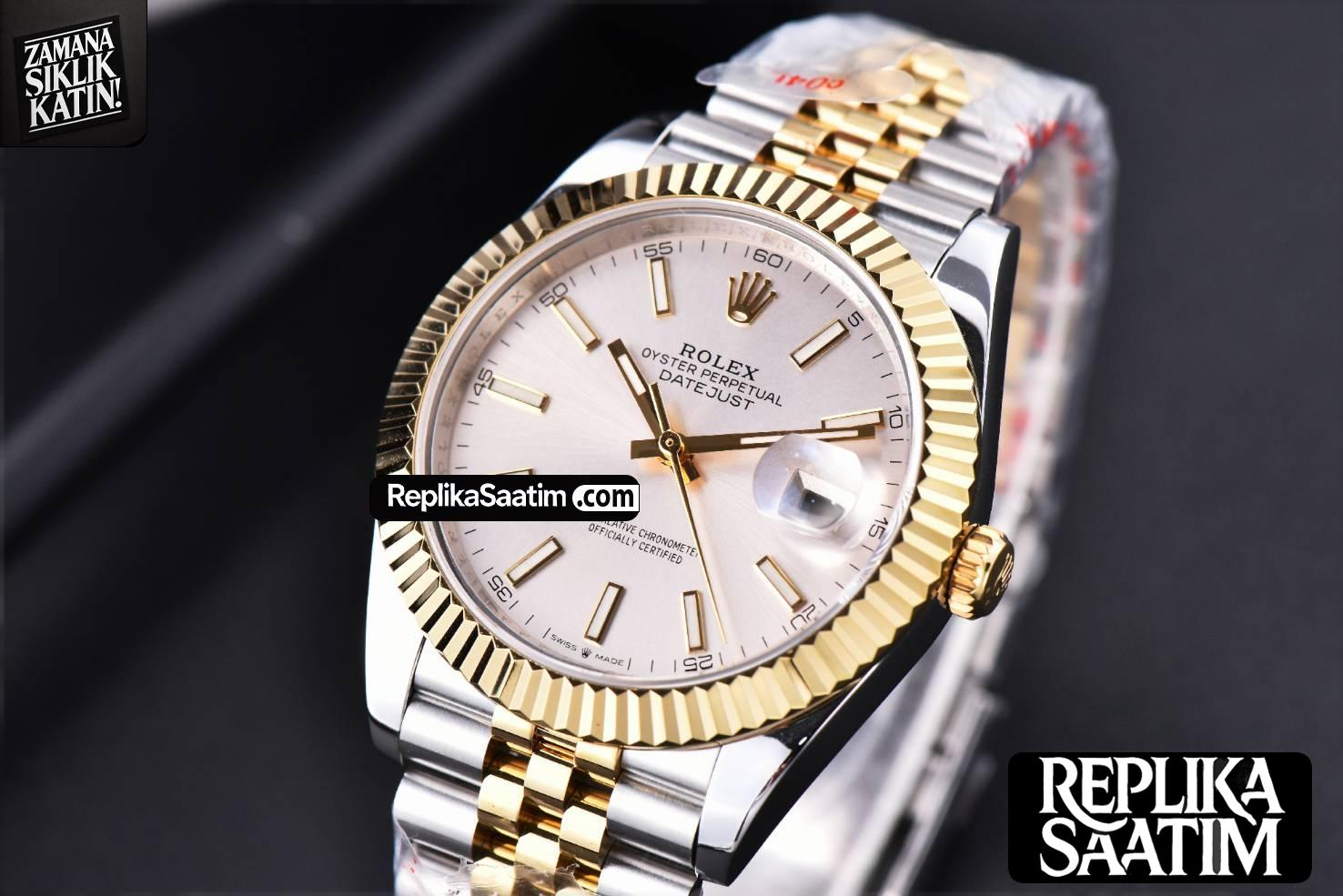 Datejust 41mm YG/SS GMF Silver Dial Stick Marker Fluted Bezel Jubille Bracelet VR3235 -04
