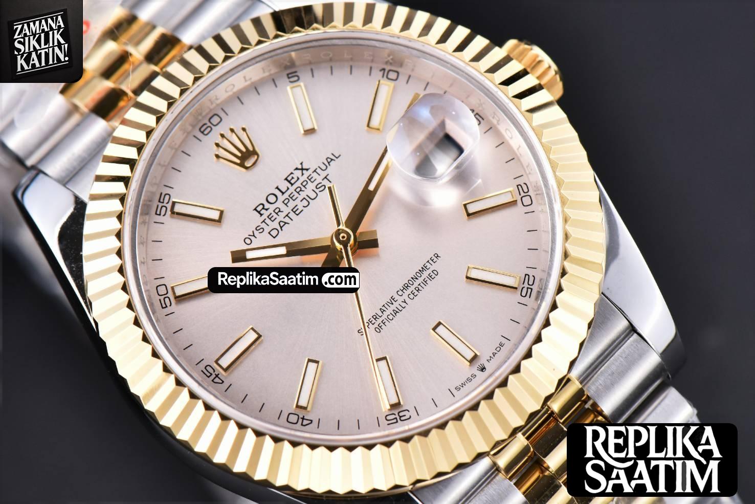 Datejust 41mm YG/SS GMF Silver Dial Stick Marker Fluted Bezel Jubille Bracelet VR3235 -11