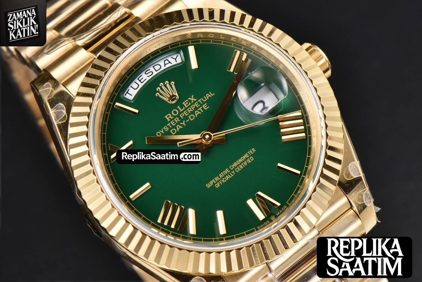 DayDate 40mm 904L BPF YG Green Dial YG Bracelet A2836 -13