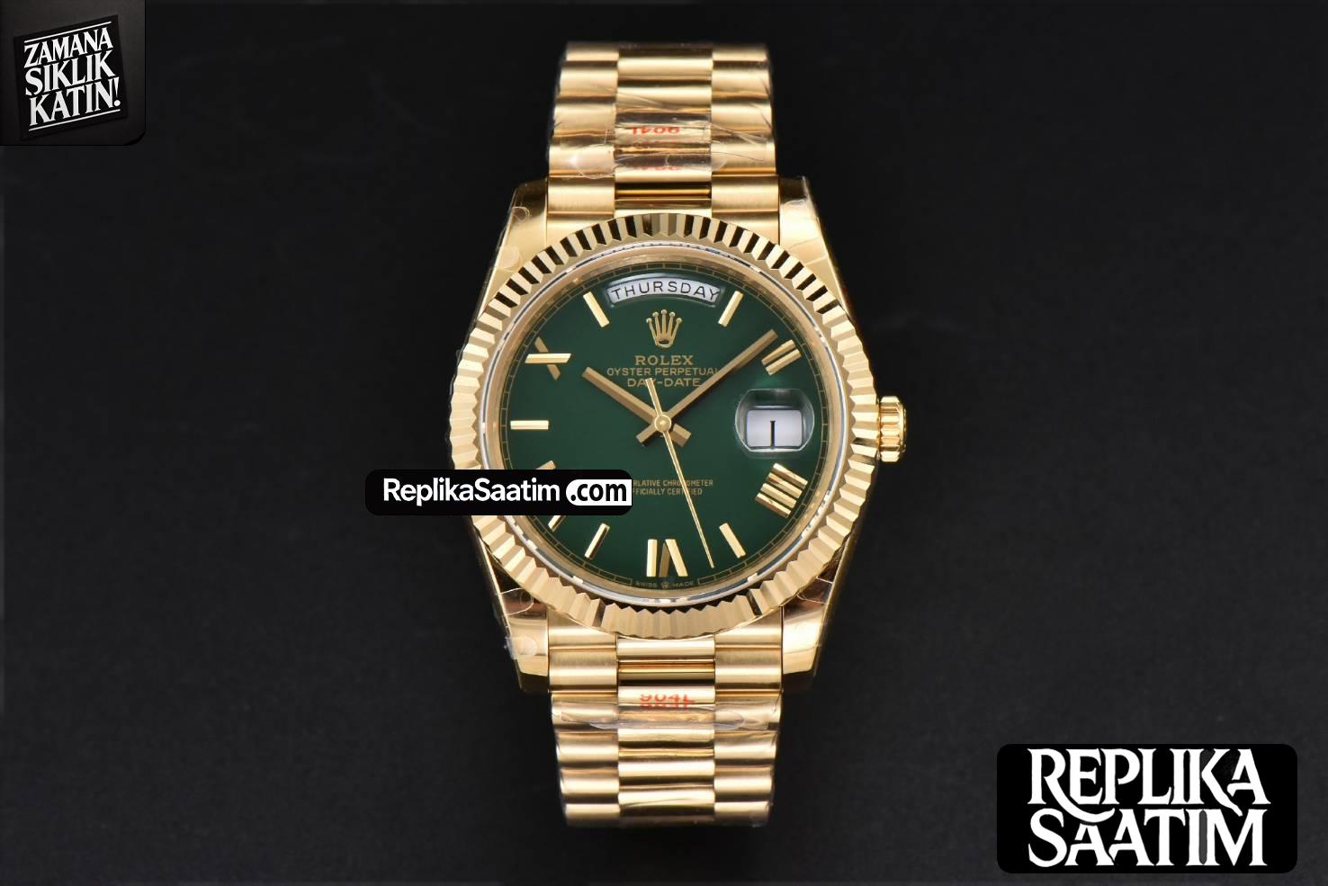DayDate 40mm 904L GMF YG Green Dial YG Bracelet A2836 -02