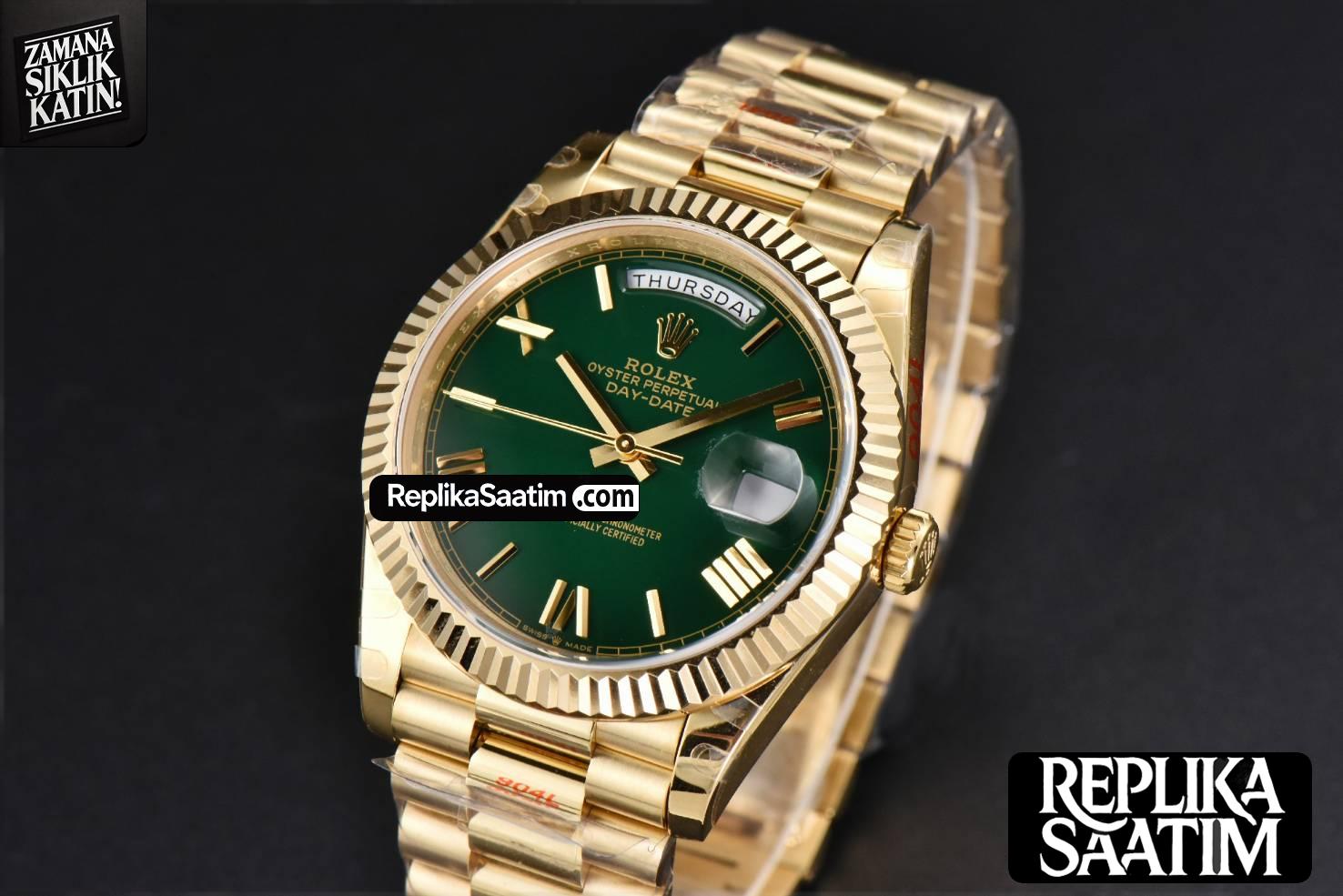 DayDate 40mm 904L GMF YG Green Dial YG Bracelet A2836 -03