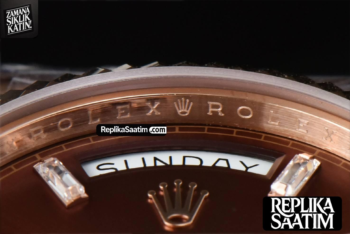 DayDate 40MM BPF RG Brown Dial Diamond Marker RG Bracelet A2836 -13