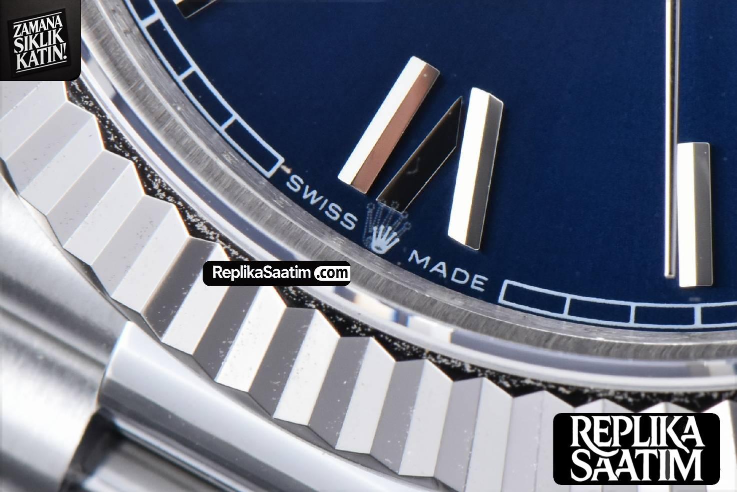 DayDate 40MM GMF Blue Dial Roma Marker President Bracelet A2836 -08