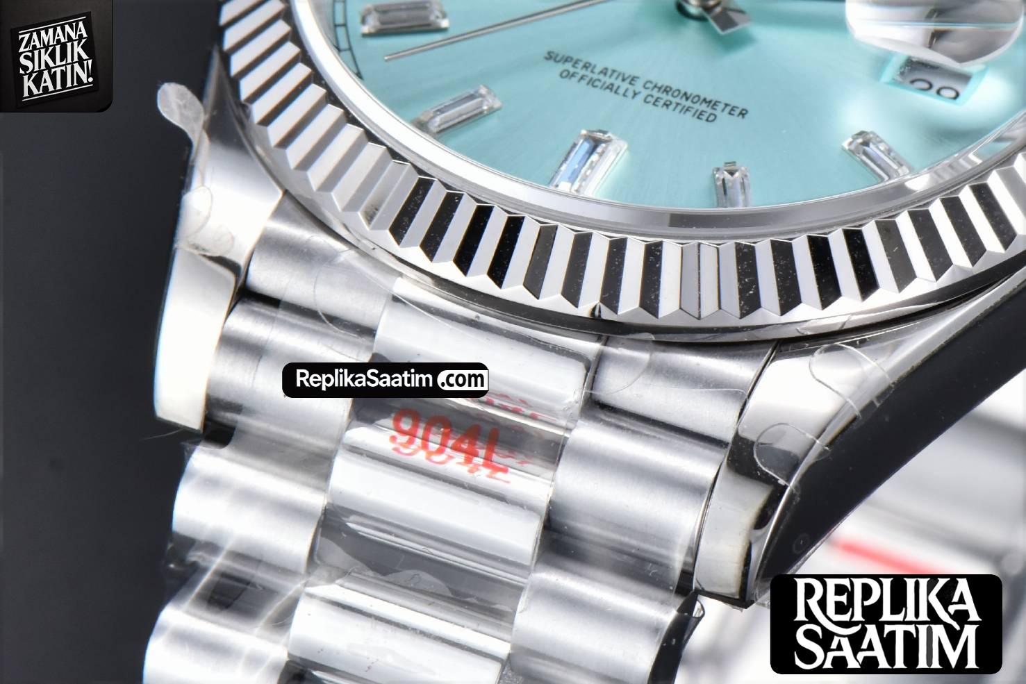 DayDate 40MM GMF Ice Blue Dial Diamond Marker President Bracelet A3235 -10