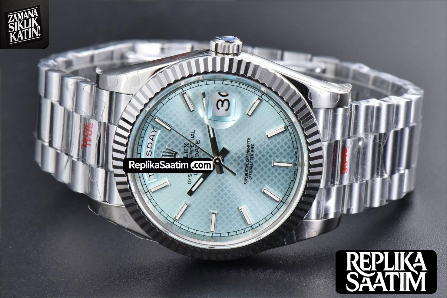 DayDate 40MM GMF Ice Blue Dial Lume Marker President Bracelet A3235 -15