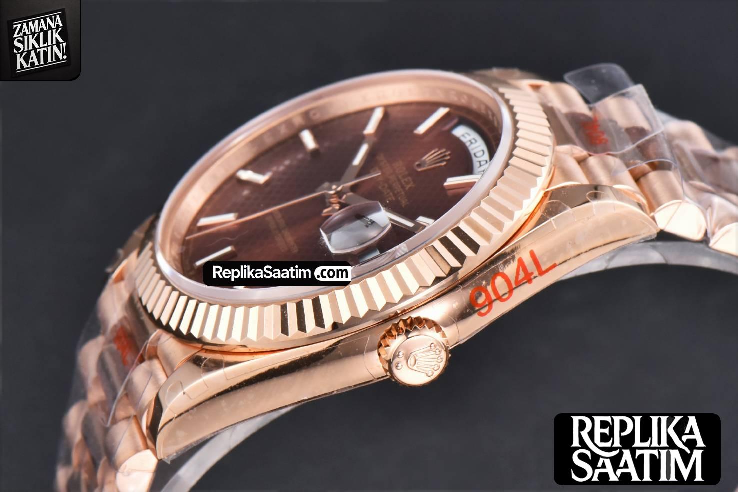 DayDate 40MM RG GMF Brown Dial Lume Marker President Bracelet A3235 -11