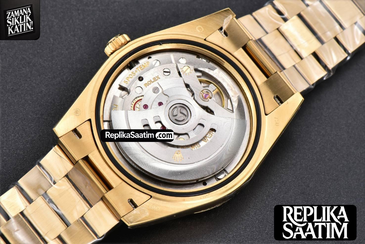 DayDate 40MM YG GMF Black Dial Diamond Marker President Bracelet A3235 -19