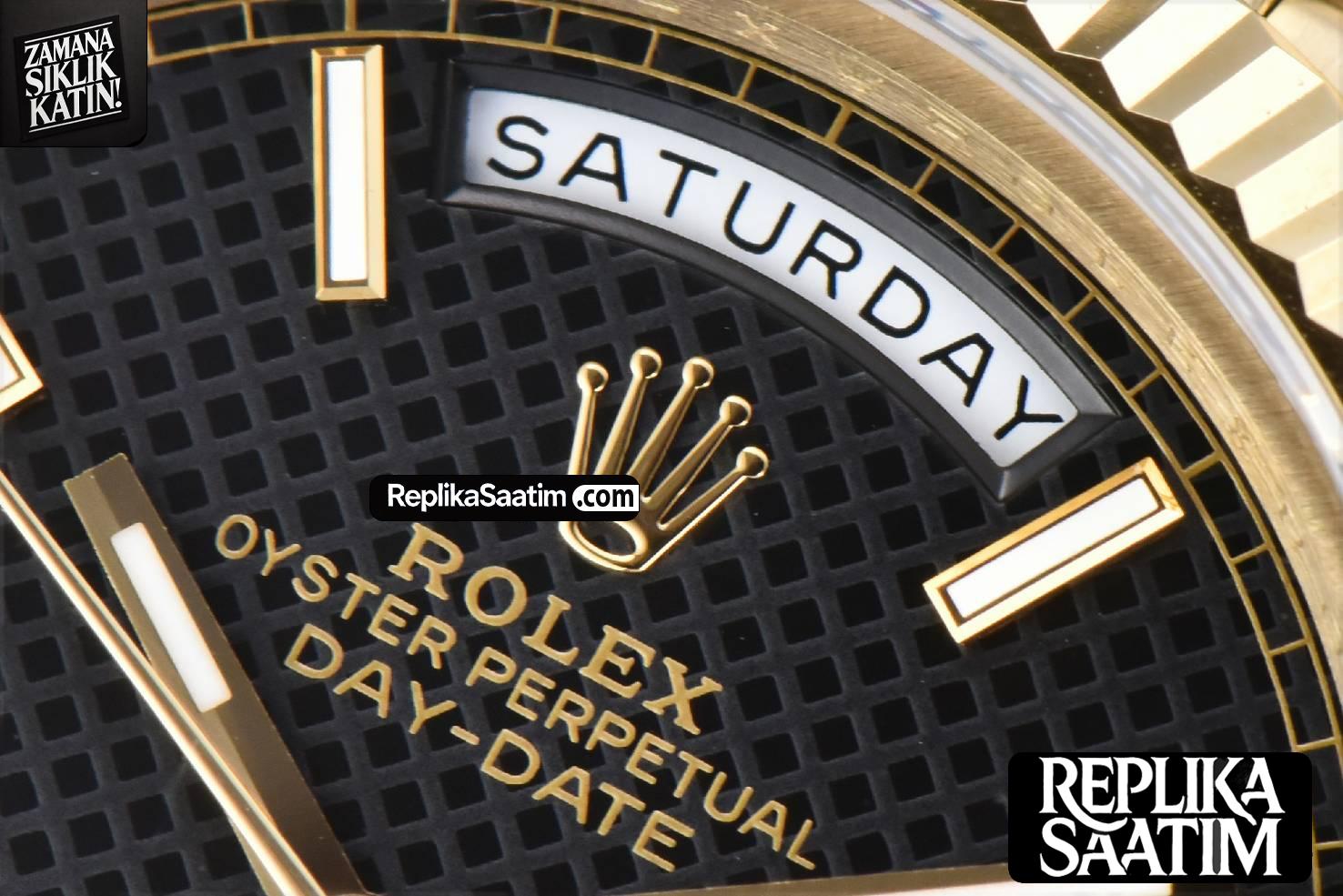 DayDate 40MM YG GMF Black Dial Lume Marker President Bracelet A3235 -05