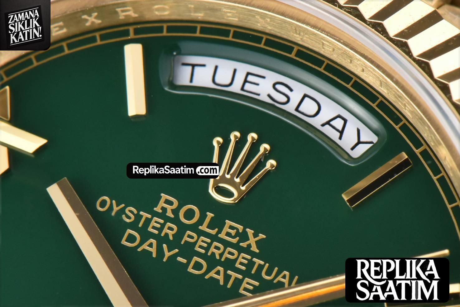 DayDate 40MM YG GMF Green Dial Roma Marker President Bracelet A2836 -05