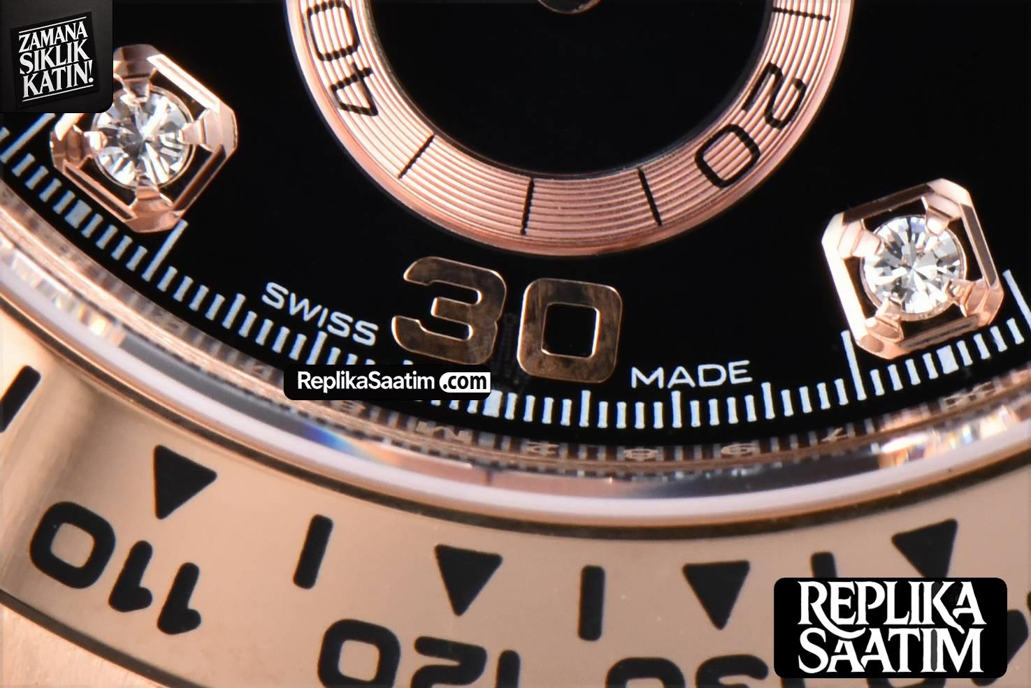 Daytona 116505 RG APSF Black Dial Diamond Marker RG Bracelet SH4130 -09