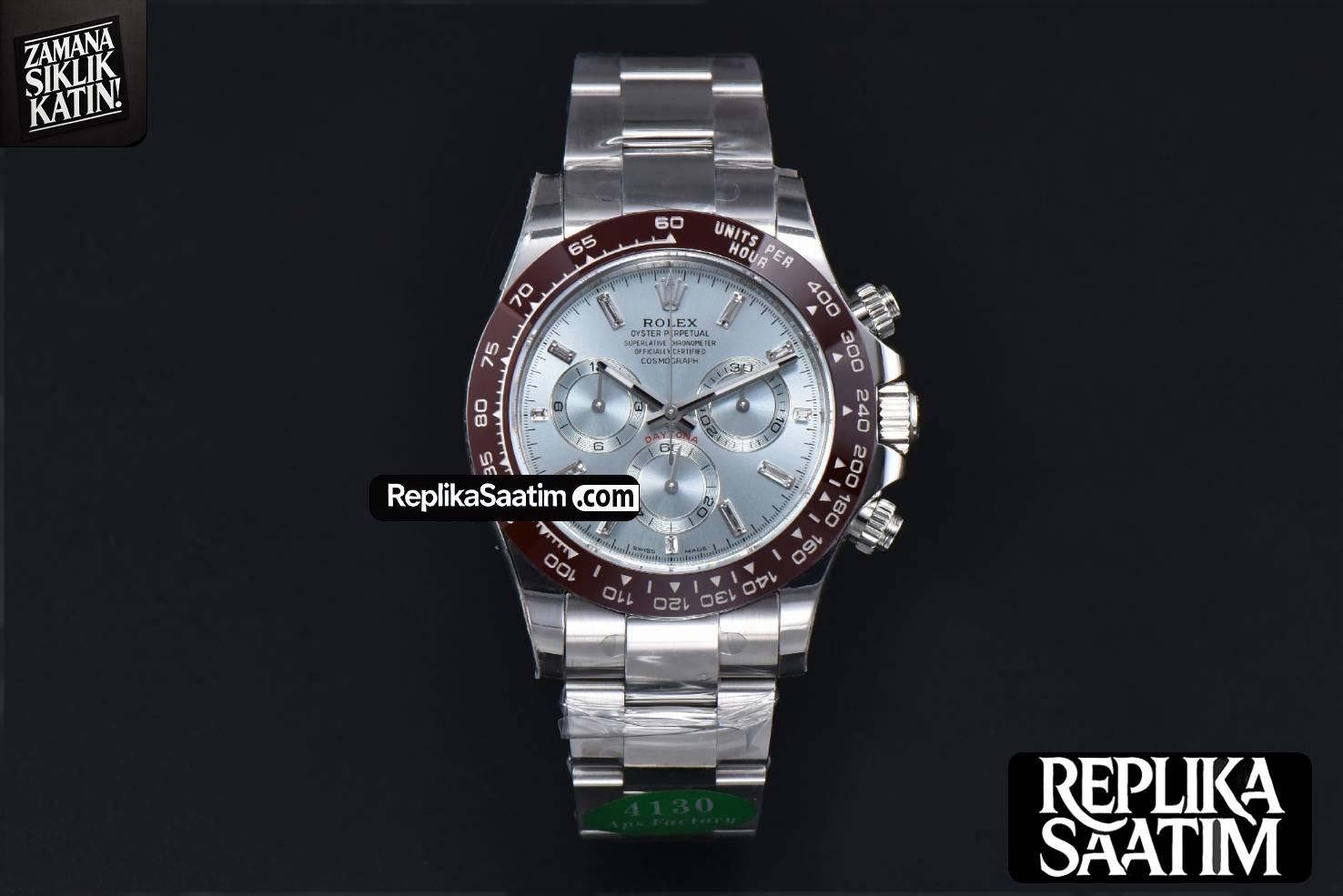 Daytona 116506 SS APSF Ice Blue Dial Ceramic Bezel Diamond Marker SS Bracelet SH4130 -02
