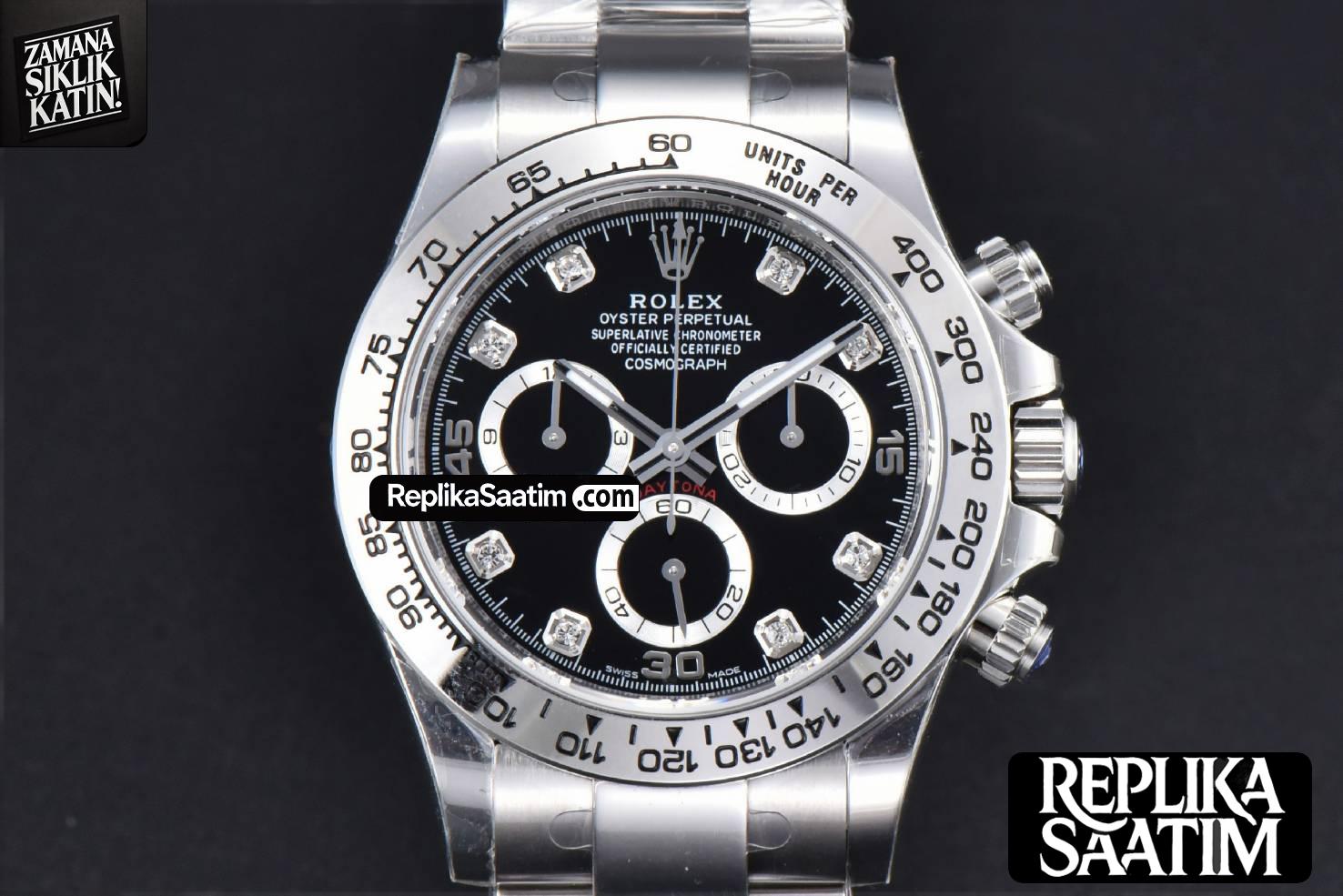 Daytona 116509 904L BTF Black Dial Diamond Marker SS Bracelet SA4130 -01
