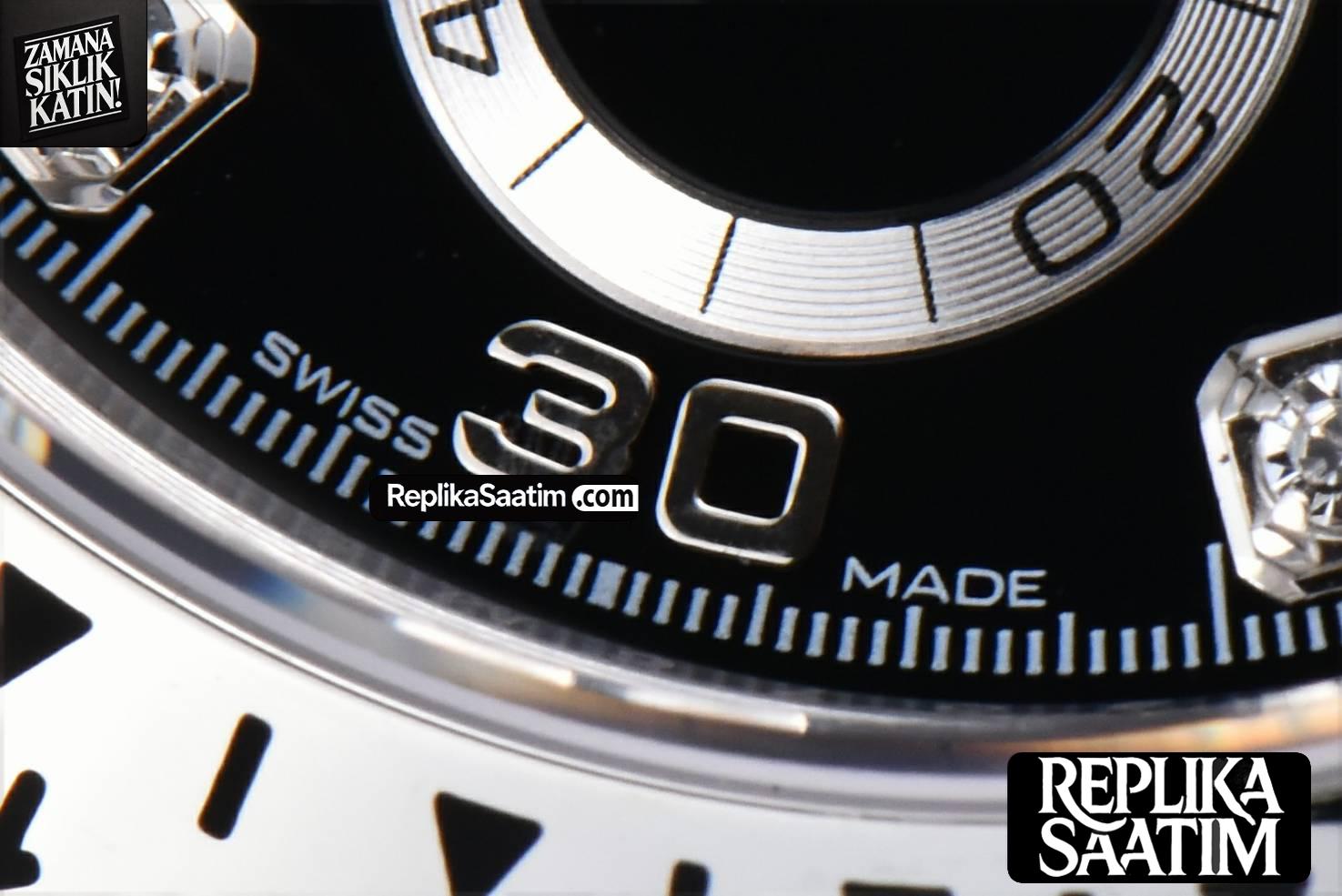 Daytona 116509 SS APSF Black Dial Diamond Marker SS Bracelet SH4130 -09